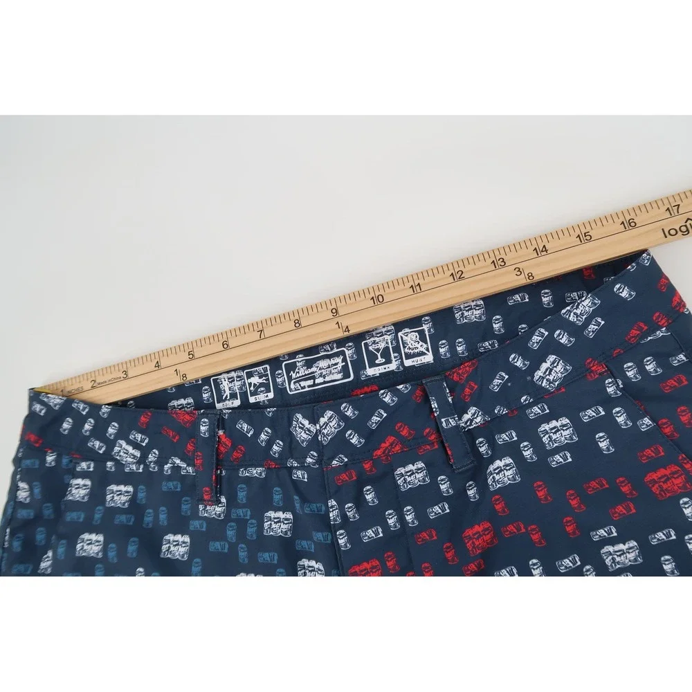 William Murray Water Hazard Shorts Mens 32 Red White Brew Beer Golf Performance